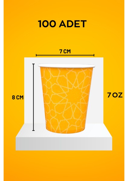 Fabrikadan 7 Oz Karton Bardak 100 Adet