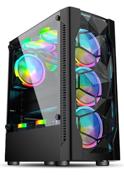 SNT Energy Snt Bliz Bz-I C4 Mid Tower Atx Gaming 4 x Argb Fanlar ve Kablolu Kontroller Dahil Masaüstü Bilgisayar Kasası (Power Yok)