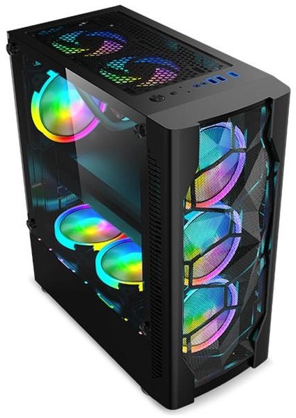 SNT Energy Snt Bliz Bz-I C4 Mid Tower Atx Gaming 4 x Argb Fanlar ve Kablolu Kontroller Dahil Masaüstü Bilgisayar Kasası (Power Yok)