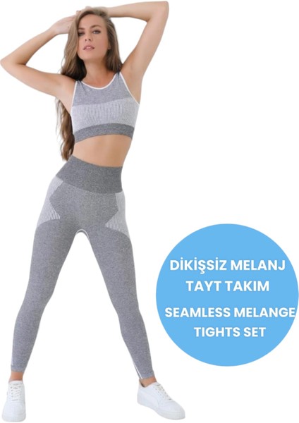 Mood Agenda Kadın Sporcu Fitness Yoga Pilates Dikişsiz Spor Büstiyer-Tayt Takım