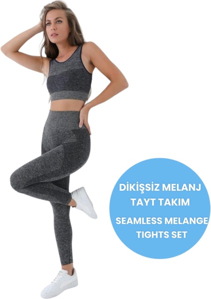 Mood Agenda Kadın Sporcu Fitness Yoga Pilates Dikişsiz Spor Büstiyer-Tayt Takım