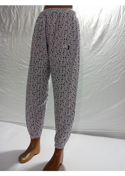Uzun 4'lü Paket Anne Donu & Pazen & Çiçekli Lastik'li Pijama