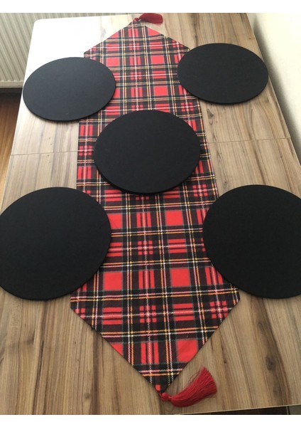 Yılbaşı Ekose Desenli Runner & Supla modelleri