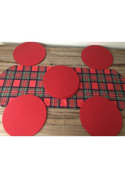 Yılbaşı Ekose Desenli Runner & Supla fiyatları