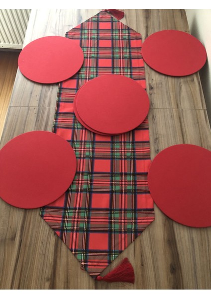 Yılbaşı Ekose Desenli Runner & Supla modelleri