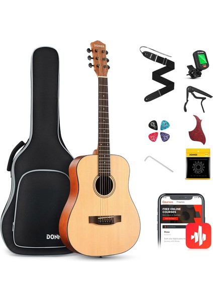 DAT-110D Dreadnought Travel Akustik Gitar Seti (Siyah)