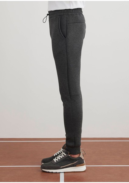 Antrasit Renk Örme Kumaşdan Jogger Pantolon