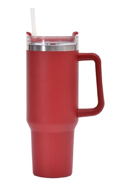 40 Oz Saplı Pipetli Bardak 304 Paslanmaz Çelik Termos Bardak Taşınabilir Araba Bardağı (Yurt Dışından)