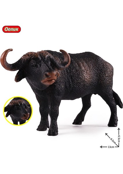 Oenux 14.5x3.5x8.5 cm Klasik Siyah Yak Hayvanlar Aksiyon Figürleri Sığır Boğa Öküz Heykelcik Pvc Sevimli Gerçekçi Model Eğitici Oyuncak (Yurt Dışından)