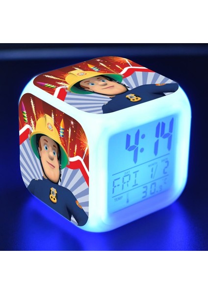 Yangın Adam Sam Anime Heykelcik Itfaiyeci Sam Juguetes LED Çalar Saat Renkli Dokunmatik Işık Şekil Oyuncaklar Çocuklar Için Noel Hediyesi (Yurt Dışından) modelleri