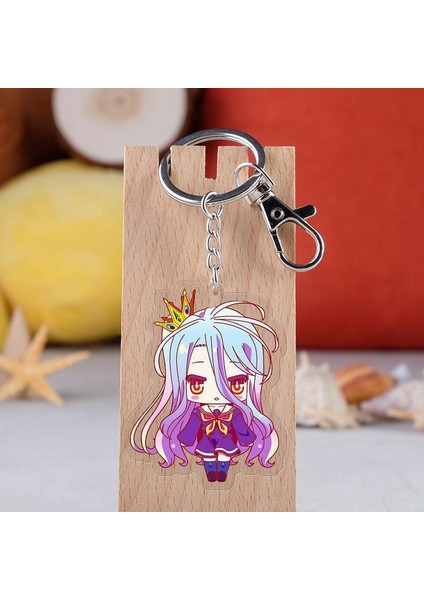 Hayır Oyun No Yaşam Jibril Shiro Sora Anime Akrilik Kolye Şekil Anahtarlık Anahtarlık Koleksiyon Model Oyuncak Hediye Cosplay (Yurt Dışından) fırsatları