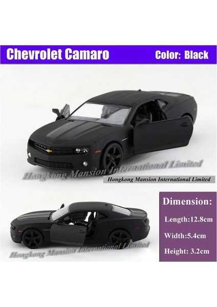 Lisanslı Döküm Metal 1:36 Ölçekli Koleksiyon Araba Modeli Thechevrolet Camaro Alaşım Geri Çekilebilir Oyuncak Araç - Mat Siyah (Yurt Dışından) modelleri