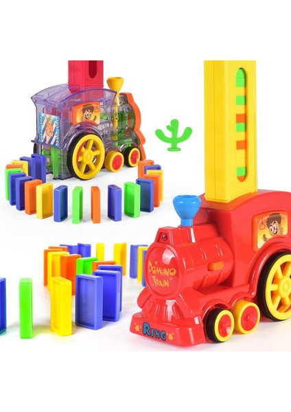Domino Oyunu Araba Oyuncak Seti Otomatik Olarak Yerleştirilen Domino Tren Arabası Işık ve Ses ile Eğitim Yapı Taşları Dıy Oyuncak Hediye (Yurt Dışından)