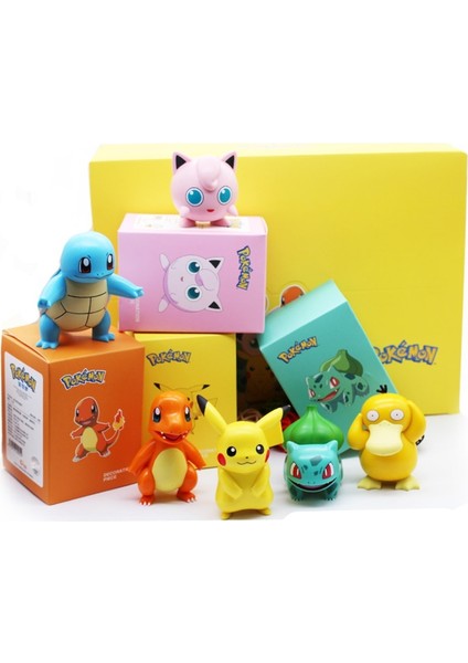 Orijinal Pokemon Figürleri Pikachu Squirtle Bulbasaur Psyduck Cep Canavar Anime Charmander Model Oyuncaklar Çocuk Oyuncakları Noel Hediyeleri (Yurt Dışından) modelleri