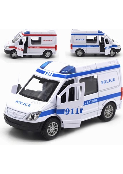 Simüle Geri Çekin Ses Işık Ambulans Polis Arabası Itfaiye Kamyonu Kapıyı Açabilir Çocuk Hediye Yürümeye Başlayan Erken Eğitim Biliş Oyuncak (Yurt Dışından)