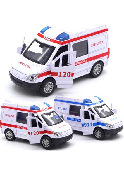 Simüle Geri Çekin Ses Işık Ambulans Polis Arabası Itfaiye Kamyonu Kapıyı Açabilir Çocuk Hediye Yürümeye Başlayan Erken Eğitim Biliş Oyuncak (Yurt Dışından)