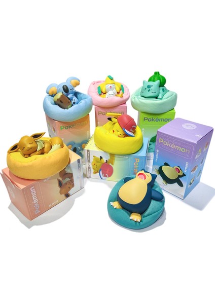 Orijinal Pokemon Uyku Serisi Pikachu Jirachi Eevee Komala Snorlax Bulbasaur Anime Figürleri Peluş Taban Model Bebek Oyuncak (Yurt Dışından) fırsatları