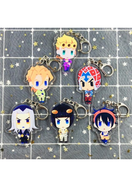 Anime Jojo'nun Tuhaf Macera Joseph Joestar Sezar Rohan Fugo Akrilik Şekil Kolye Anahtarlık Anahtarlık Koleksiyon Model Oyuncak (Yurt Dışından) fırsatları