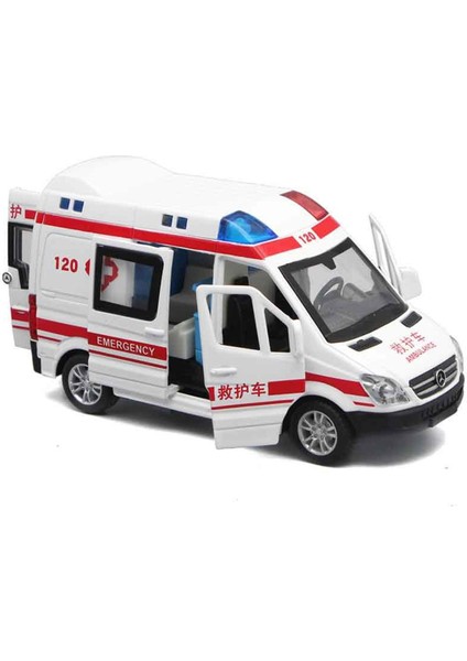 1:32 Hastane Kurtarma Ambulans Polis Döküm Metal Araba Modeli Geri Çekin Ses Işığı Oyuncaklar Hediyeler Boystoy Araba (Yurt Dışından)