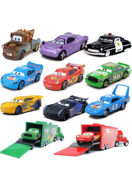 Metal Alaşım 1:55 Disney Pixar Arabalar 2 3 Yıldırım Mcqueen Htb Kings Ramirez Dinoco Jackson Mack Amca Kamyon Oyuncak Araç Hediyeler (Yurt Dışından) modelleri
