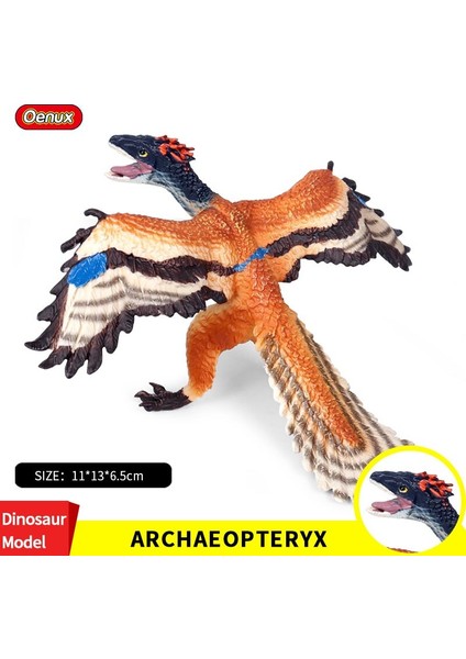 Oenux Tarih Öncesi Jurassic Archaeopteryx T-Rex Dinozor Modeli Aksiyon Figürleri Heykelcik Katı Pvc Minyatür Eğitici Oyuncaklar Hediye (Yurt Dışından) modelleri