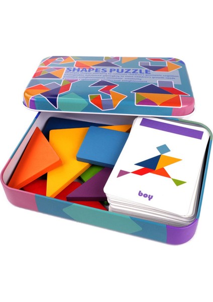 Bebek Ahşap Tasarım Hayvan Bulmaca Montessori Çocuklar Erken Eğitim Çocuk Oyuncakları Için Renkli Tangram Oyuncak Sıralama Oyunları (Yurt Dışından)