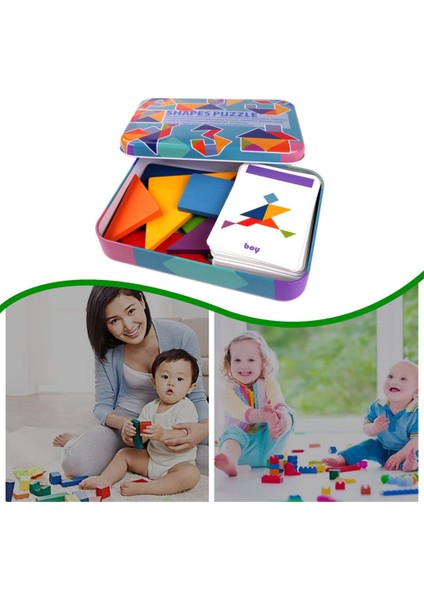 Bebek Ahşap Tasarım Hayvan Bulmaca Montessori Çocuklar Erken Eğitim Çocuk Oyuncakları Için Renkli Tangram Oyuncak Sıralama Oyunları (Yurt Dışından)