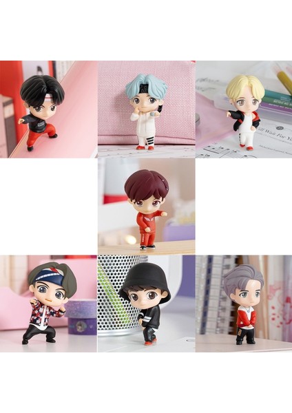 7 Adet/takım Bangtan Boys Grupları Model Oyuncaklar Kpop Yıldız Üst Grup Ordu Pvc Anahtarlık Aksiyon Figürleri Anahtarlık Bt Çocuk (Yurt Dışından)