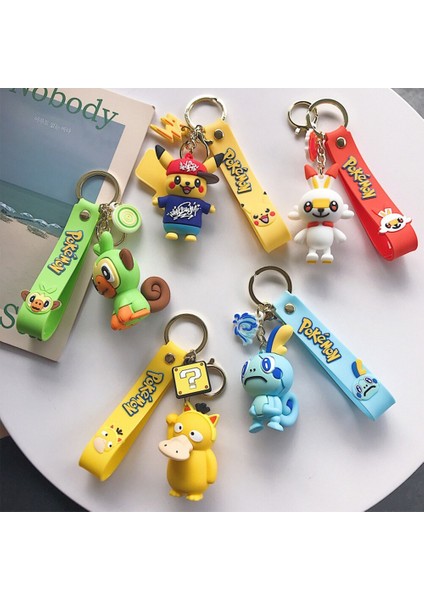 Pokemon Pikachu Anahtarlık Aksiyon Figürü Anahtarlık Pvc Tomy Karikatür Sevimli Psyduck Şekil Kolye Modeli Bebekler Kawaii Çocuk Oyuncakları Hediye (Yurt Dışından) fırsatları