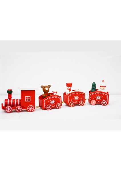 Mini Noel Dekorasyonu Ahşap Oyuncak Tren Ev Dekor Noel Hediyesi Çocuklar Bebek Oyuncakları Pres Döküm ve Oyuncak Araçlar Çocuk N3 (Yurt Dışından)