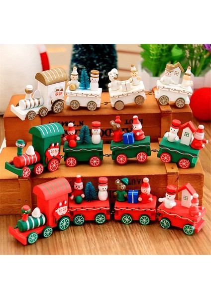 Mini Noel Dekorasyonu Ahşap Oyuncak Tren Ev Dekor Noel Hediyesi Çocuklar Bebek Oyuncakları Pres Döküm ve Oyuncak Araçlar Çocuk N3 (Yurt Dışından)