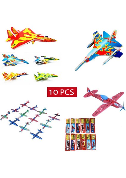 10 Adet Yenı 3D Dıy El Atmak Uçan Planör Uçaklar Köpük Uçak Parti Çanta Dolgu Çocuk Çocuk Hediye Model Oyuncaklar Oyunu (Yurt Dışından)