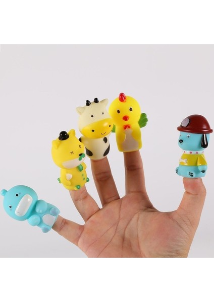 【happier】 Parmak Kuklaları Plastik Oyuncak Bebek Mini Hayvanlar Eğitici El Karikatür Kauçuk Bebek El Kuklası Tiyatro Oyuncaklar Çocuklar Için Hediyeler (Yurt Dışından) modelleri