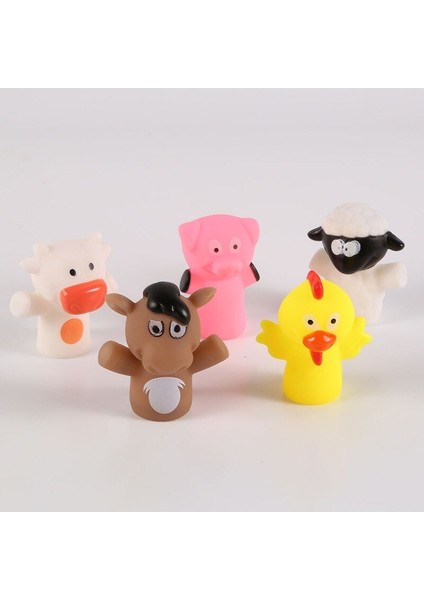 【happier】 Parmak Kuklaları Plastik Oyuncak Bebek Mini Hayvanlar Eğitici El Karikatür Kauçuk Bebek El Kuklası Tiyatro Oyuncaklar Çocuklar Için Hediyeler (Yurt Dışından) indirimleri