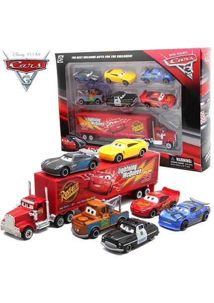 Orijinal Disney Pixar Araba 3 Yıldırım Mcqueen Jackson Fırtına Mack Amca Kamyon Seti 1:55 Döküm Metal Araba Modeli Oyuncak Noel Hediyesi (Yurt Dışından) modelleri