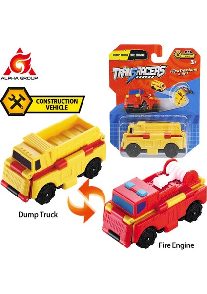 Transracers Flip Cars 2'si 1 Arada Dönüşen Inşaat Araç Serisi Iki Türe Dönüştürülmüş Cep Araba Mini Çocuk Oyuncak Hediyeler (Yurt Dışından)