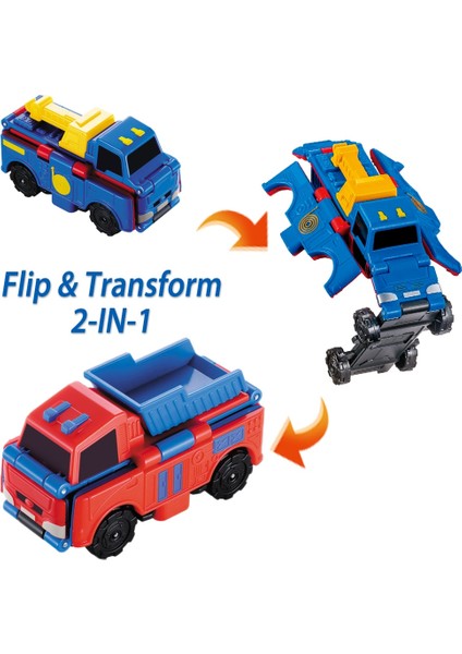 Transracers Flip Cars 2'si 1 Arada Dönüşen Inşaat Araç Serisi Iki Türe Dönüştürülmüş Cep Araba Mini Çocuk Oyuncak Hediyeler (Yurt Dışından) fırsatları