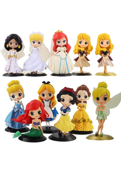 Q Posket Prenses Figürleri Kar Beyaz Belle Cinderella Alice Tinkerbell Yasemin Ariel Denizkızı Karışık Uyku Güzellik Model Oyuncaklar (Yurt Dışından)