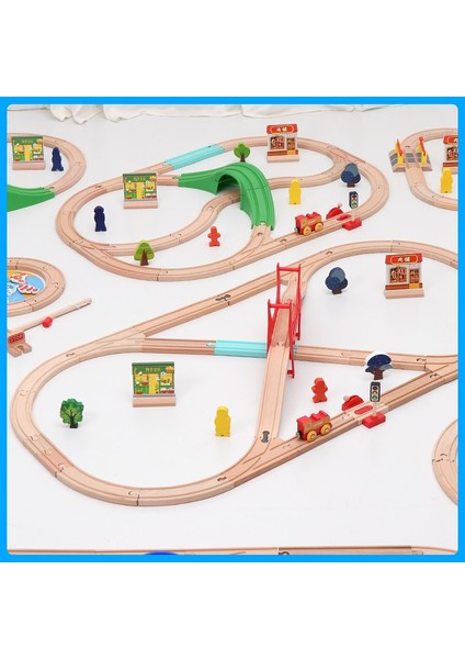 Dıy Ahşap Parçalar Tren Seti Oyuncak Oyuncak Trenler Demiryolu Rayı Tüm Ortak Parça Ahşap Tren Oyuncak Çocuklar Için Hediyeler Için Uyumlu (Yurt Dışından)