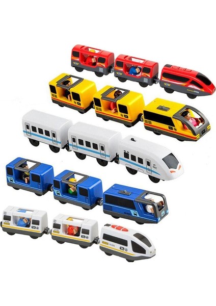 Çocuklar Elektrikli Tren Oyuncak Seti Tren Döküm Yuvası Oyuncak Fit Standart Ahşap Tren Rayı Demiryolu Çocuklar Için Hediye (Yurt Dışından)