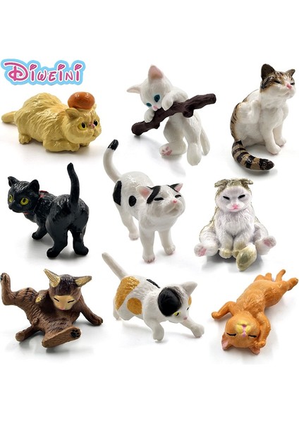 1 Adet Oynayan Yavru Minyatür Tek Parça Karikatür Kedi Aksiyon Figürleri Plastik Hayvan Modeli Sıcak Evcil Hayvan Oyuncakları Bebek Evi Dıy Aksesuarları (Yurt Dışından) modelleri