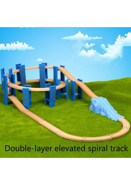 Plastik Spiral Tren Rayları Ahşap Demiryolu Aksesuarları Parça Köprü Iskeleleri Fit Ahşap Parçalar Tren Seti Oyuncaklar Çocuklar Için Hediyeler (Yurt Dışından) fırsatları