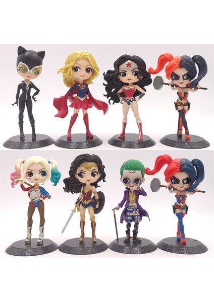 14CM Film Wonder Kadın Qposket Harley Quinn Joker Aksiyon Figürü Oyuncakları Supergirl Koleksiyon Heykelcik Modeli Hediyeler Çocuk Oyuncakları (Yurt Dışından)