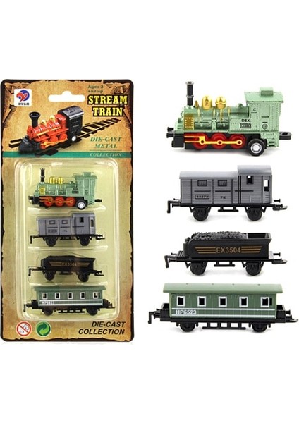 Buharlı Tren Seti Demiryolu Araçları Oyuncaklar Mini 4/5 Adet Döküm Metal Alaşım Klasik Oyuncaklar Çocuk Öğrenme Eğitim Noel Hediyesi (Yurt Dışından) fiyatları