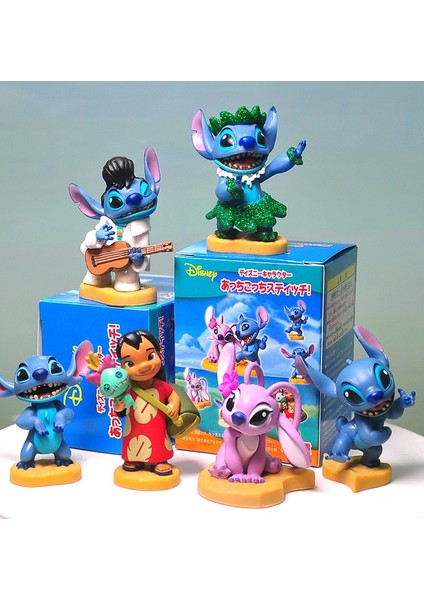 1 Adet Seçebilirsiniz Kör Kutu Disney Anime Karikatür Lilo ve Stitch Melek Kawaii Mini Pvc Şekil Q Verison Bebek Oyuncakları (Yurt Dışından)