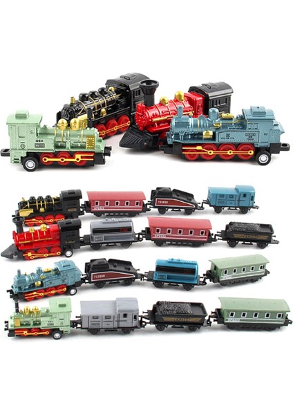 Buharlı Tren Seti Demiryolu Araçları Oyuncaklar Mini 4/5 Adet Döküm Metal Alaşım Klasik Oyuncaklar Çocuk Öğrenme Eğitim Noel Hediyesi (Yurt Dışından) fırsatları