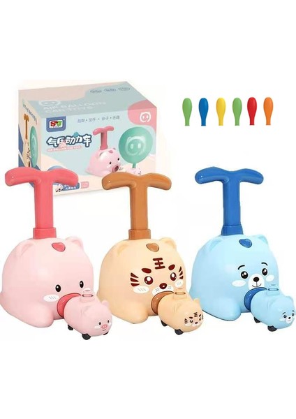Güç Balon Araba Balon Güç Fırlatma Oyuncak Piglet Kaplan Bulmaca Eğlenceli Atalet Güç Balon Oyuncaklar Çocuk Şişme Oyuncaklar (Yurt Dışından) modelleri