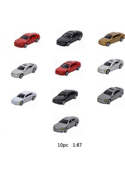 10PCS Boyalı Model Arabalar Minyatür Model Araba Binası Tren Düzeni (Yurt Dışından)