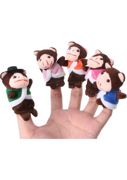 [daha Mutlu] 7 Adet Karikatür Hayvan Maymun Bebek Parmak Kuklaları Set Mini Peluş Bebek Erkek Kız Hikayesi Anlatan El Bezi Bebek Eğitici Oyuncaklar (Yurt Dışından)