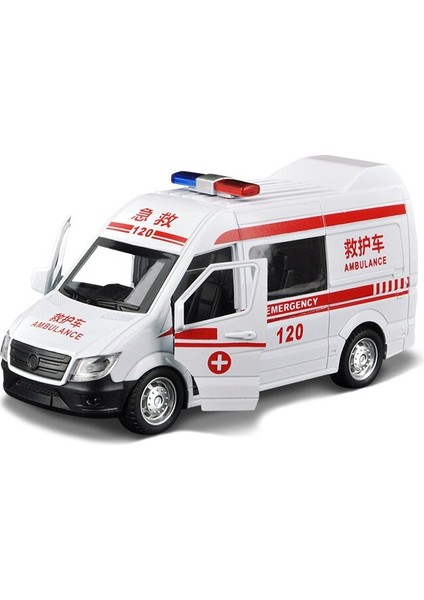 1/32 Alaşım Ambulans Polis Pres Döküm ve Oyuncak Araçlar Araba Modeli Itfaiye Kamyonu Metal Geri Çekin Ses ve Işık Araba Çocuk Oyuncakları (Yurt Dışından)